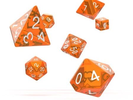 OAKIE DOAKIE DICE: POLYHEDRAL RPG SET TRANSLUCENT - ORANGE (7CT) Fashion