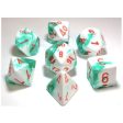 7CT LAB DICE GEMINI POLY SET, MINT GREEN AND WHITE   ORANGE Supply