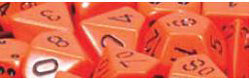 7CT OPAQUE POLY ORANGE BLACK DICE SET Online now