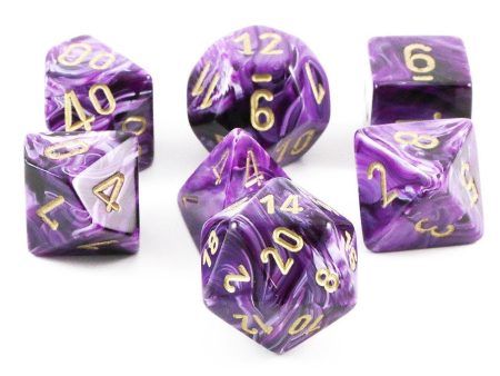 Vortex Purple gold Polyhedral 7-Dice Set Hot on Sale