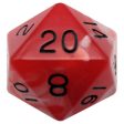 35mm Mega Acrylic D20 Red White with Black numbers Online