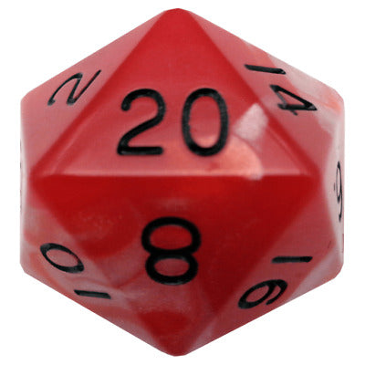 35mm Mega Acrylic D20 Red White with Black numbers Online