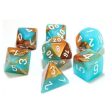 7CT LAB DICE GEMINI POLY SET, COPPER-TURQUOISE WHITE Online Hot Sale