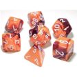 7CT LAB DICE GEMINI POLY SET, ORANGE AND PURPLE   WHITE For Cheap