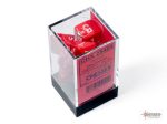 7CT OPAQUE POLY RED WHITE DICE SET For Sale