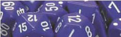 7CT OPAQUE POLY PURPLE WHITE DICE SET For Cheap