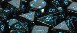 7CT SPECKLED POLY BLUE STARS DICE SET on Sale