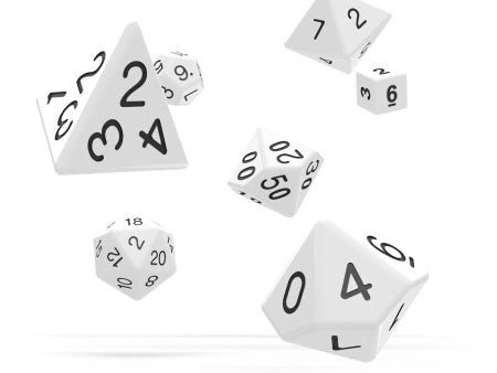 OAKIE DOAKIE DICE: POLYHEDRAL RPG SET SOLID - WHITE (7CT) Online Hot Sale