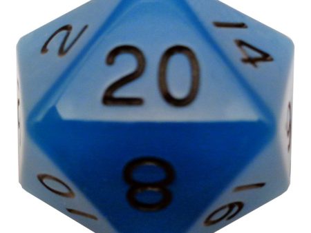 35mm Mega Acrylic D20 Blue with Black numbers on Sale