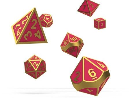 OAKIE DOAKIE DICE: POLYHEDRAL RPG SET METAL GLOW IN THE DARK - GOLDEN PRINCESS (7CT) on Sale