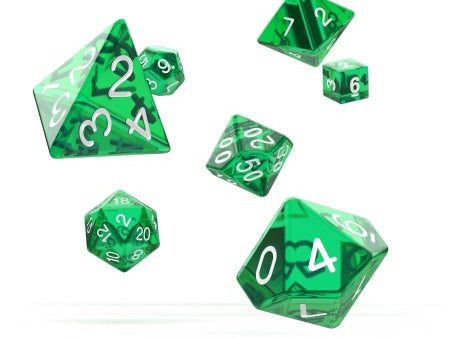 OAKIE DOAKIE DICE: POLYHEDRAL RPG SET TRANSLUCENT - GREEN (7CT) Sale