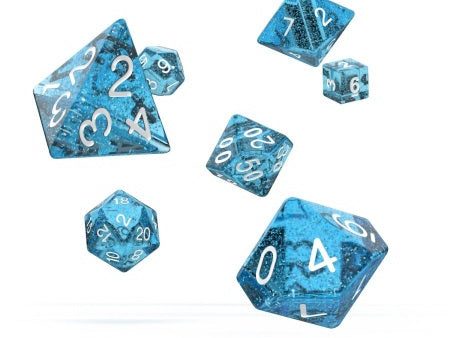 OAKIE DOAKIE DICE: POLYHEDRAL RPG SET SPECKLED - LIGHT BLUE (7CT) Online now