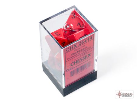 Opaque Red black Polyhedral 7-Dice Set Online