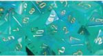 7CT BOREALIS POLY DICE SET  LT. GREEN GOLD Online now