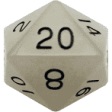 35mm Mega Acrylic D20 White with black numbers For Sale