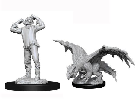 D&D Nolzur s Marvelous Miniatures -  Green Dragon Wyrmling & Afflicted Elf Online Sale