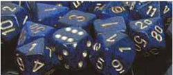 7CT SPECKLED POLY GOLDEN COBALT DICE SET Online Sale