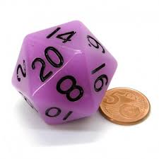 35mm Mega Acrylic D20 Purple with Black numbers Online