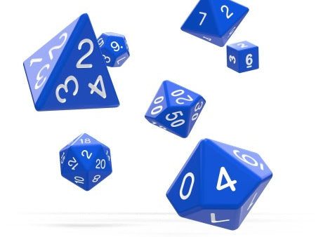 OAKIE DOAKIE DICE: POLYHEDRAL RPG SET SOLID - BLUE (7CT) Discount