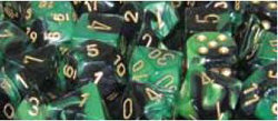 Gemini Black-Green gold Polyhedral 7-Dice Set Online now