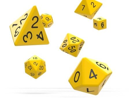 OAKIE DOAKIE DICE: POLYHEDRAL RPG SET SOLID - YELLOW (7CT) For Cheap